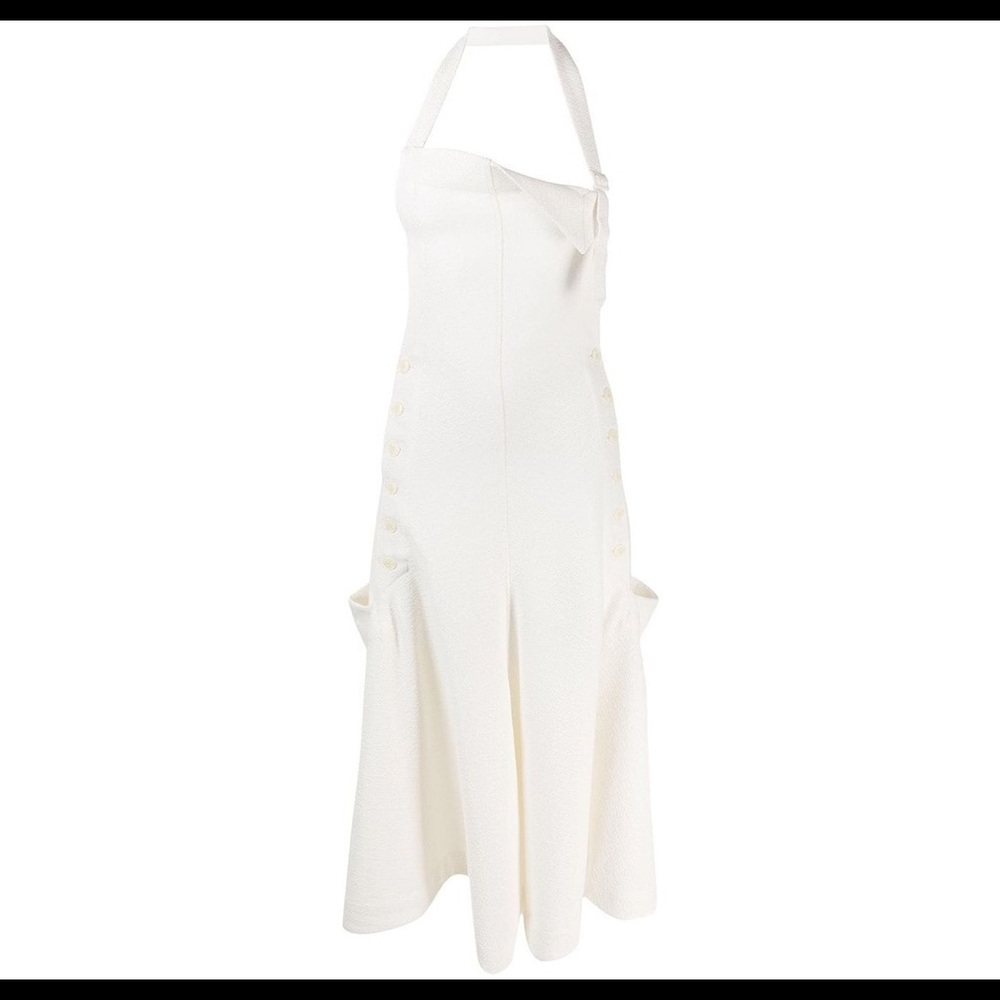White Jacquemus Tablier Apron dress